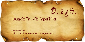 Dugár Árpád névjegykártya