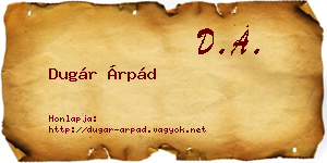 Dugár Árpád névjegykártya